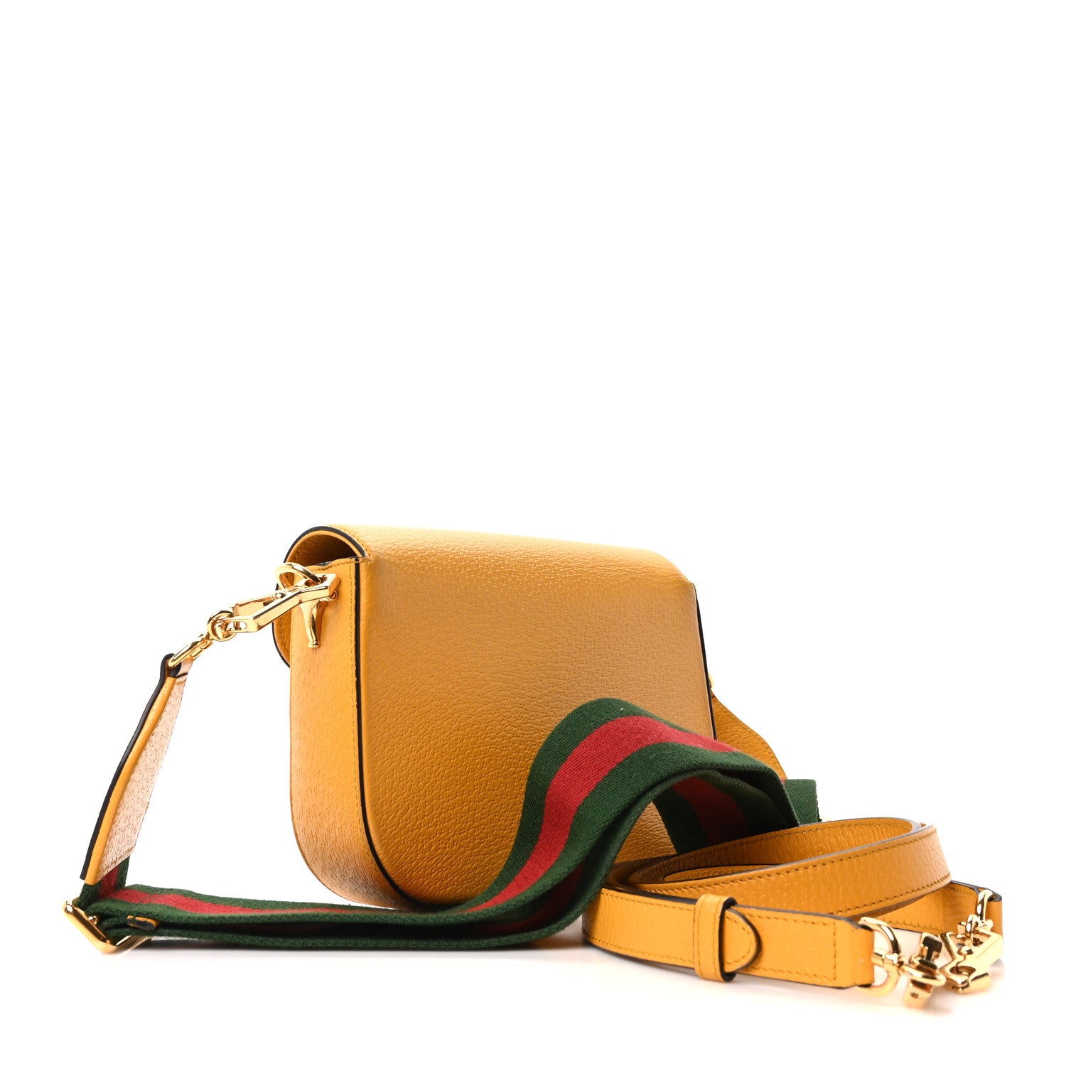 Gucci X ADIDAS Textured Dollar Calfskin Web Trefoil Mini Horsebit 1955 Shoulder Bag Crop Black 3 of 10