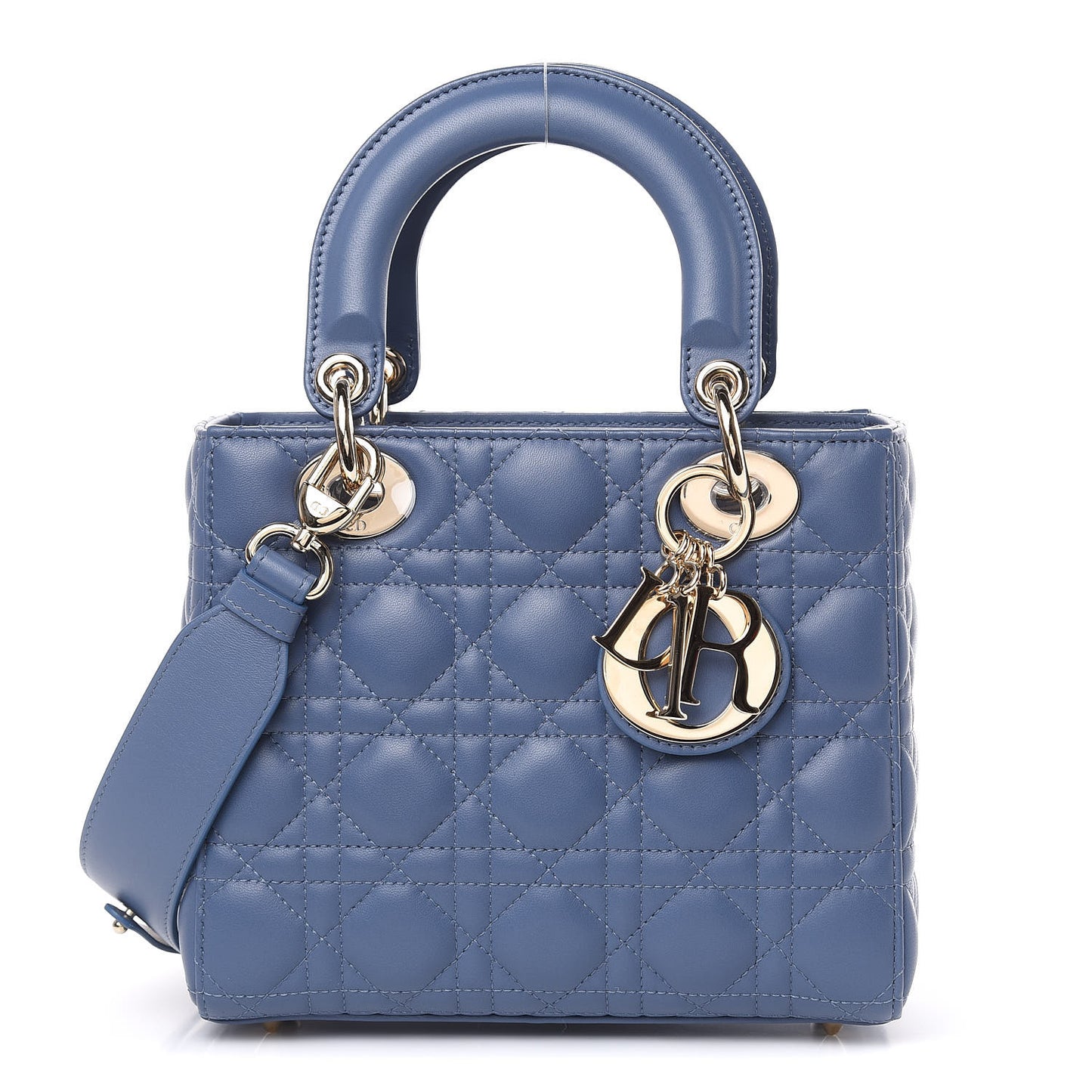 Lambskin Cannage Small Lady Dior Denim