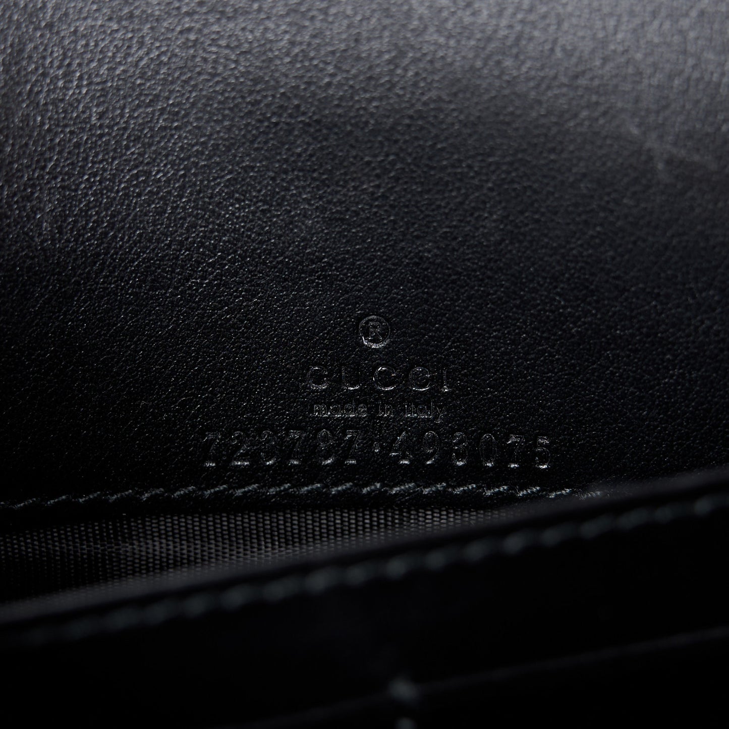 Calfskin GG Matelasse Chain Wallet Black