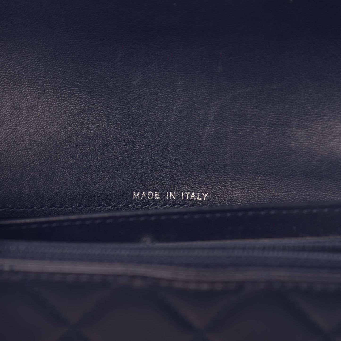 Lambskin Quilted Boy Flap Wallet Blue