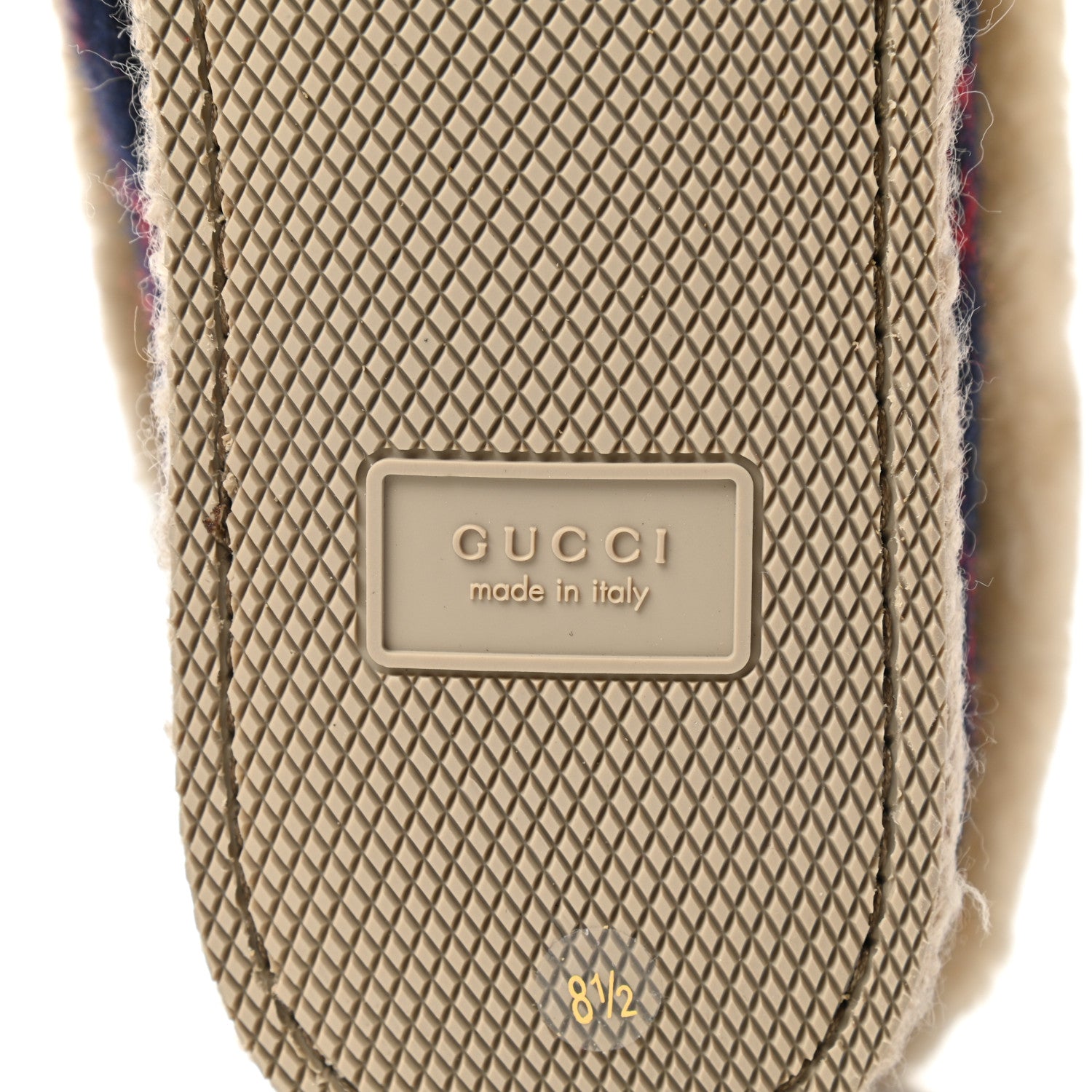 Gucci Covered Wool GG Monogram Mens Fria Horsebit Ankle Boots 8.5 Blue Red Butterscotch 7 of 8