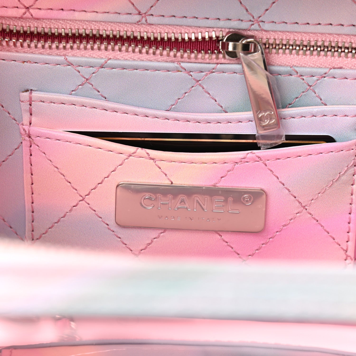 Chanel PVC Patent Calfskin Patent Lambskin Small CC Vanity Case Pink 6 of 9