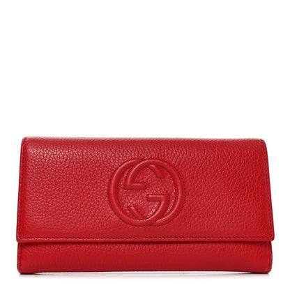 Gucci Pebbled Calfskin Large Soho Continental Wallet Red 1 of 8