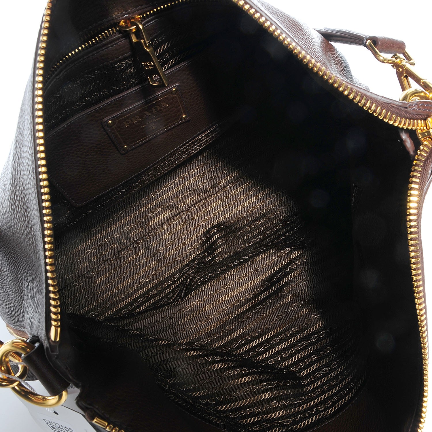 Prada Vitello Daino Zipper Hobo Bruciato 16 of 16