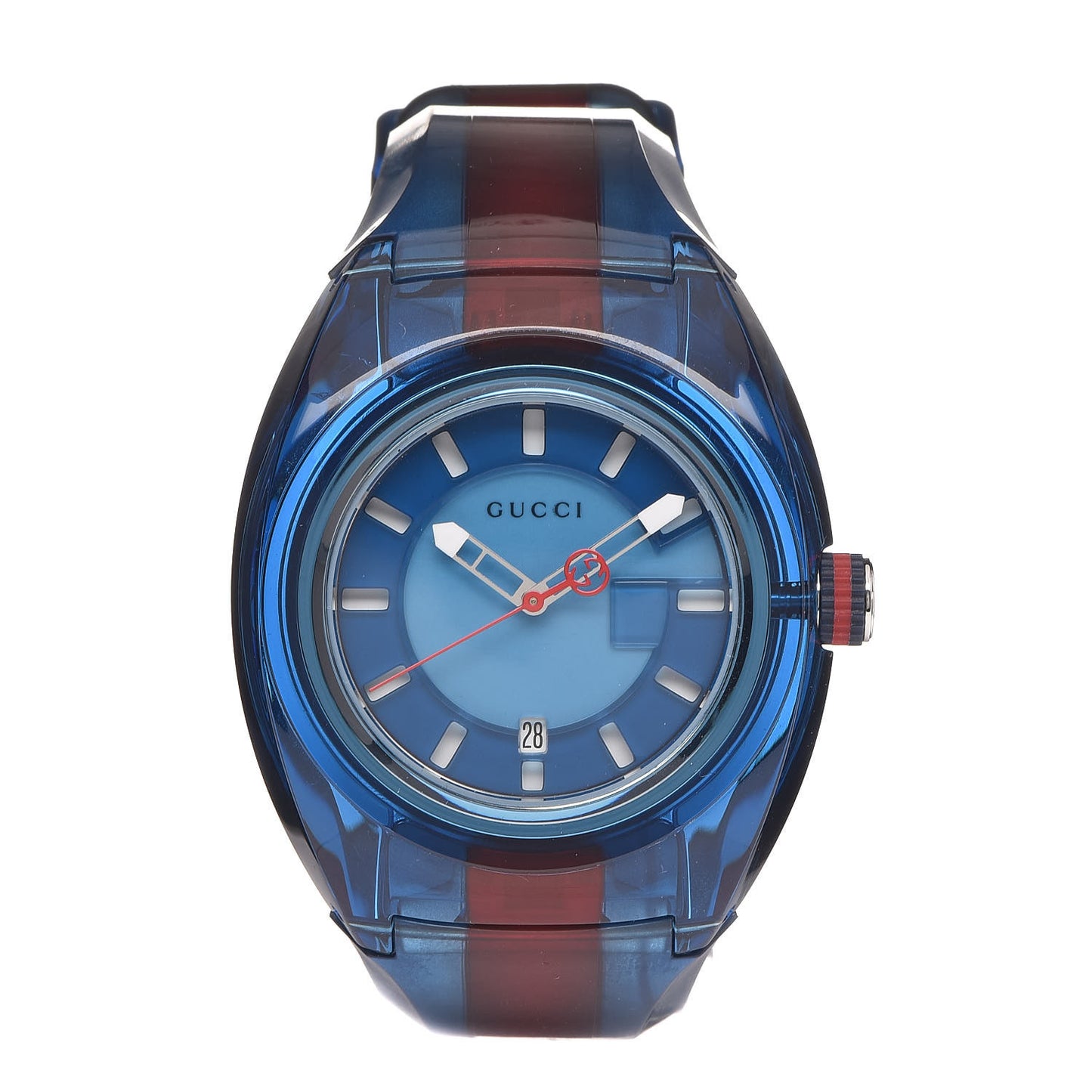 Stainless Steel Rubber 46mm Sync Web Quartz Watch Blue