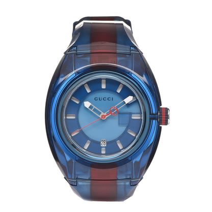 Gucci Stainless Steel Rubber 46mm Sync Web Quartz Watch Blue 1 of 8