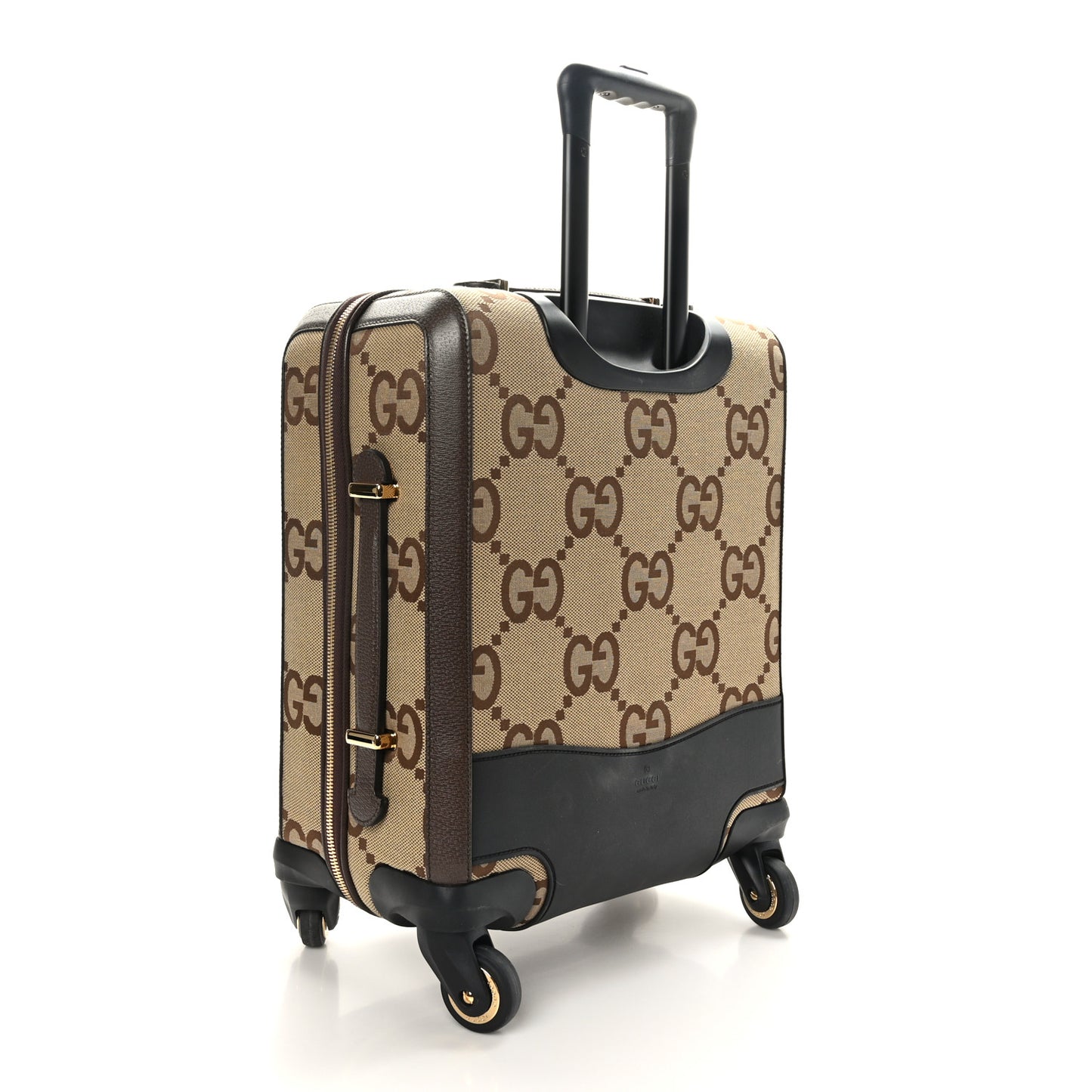 Monogram Jumbo GG Textured Dollar Calfskin Web Small Savoy Cabin Trolley Camel Ebony New Acero