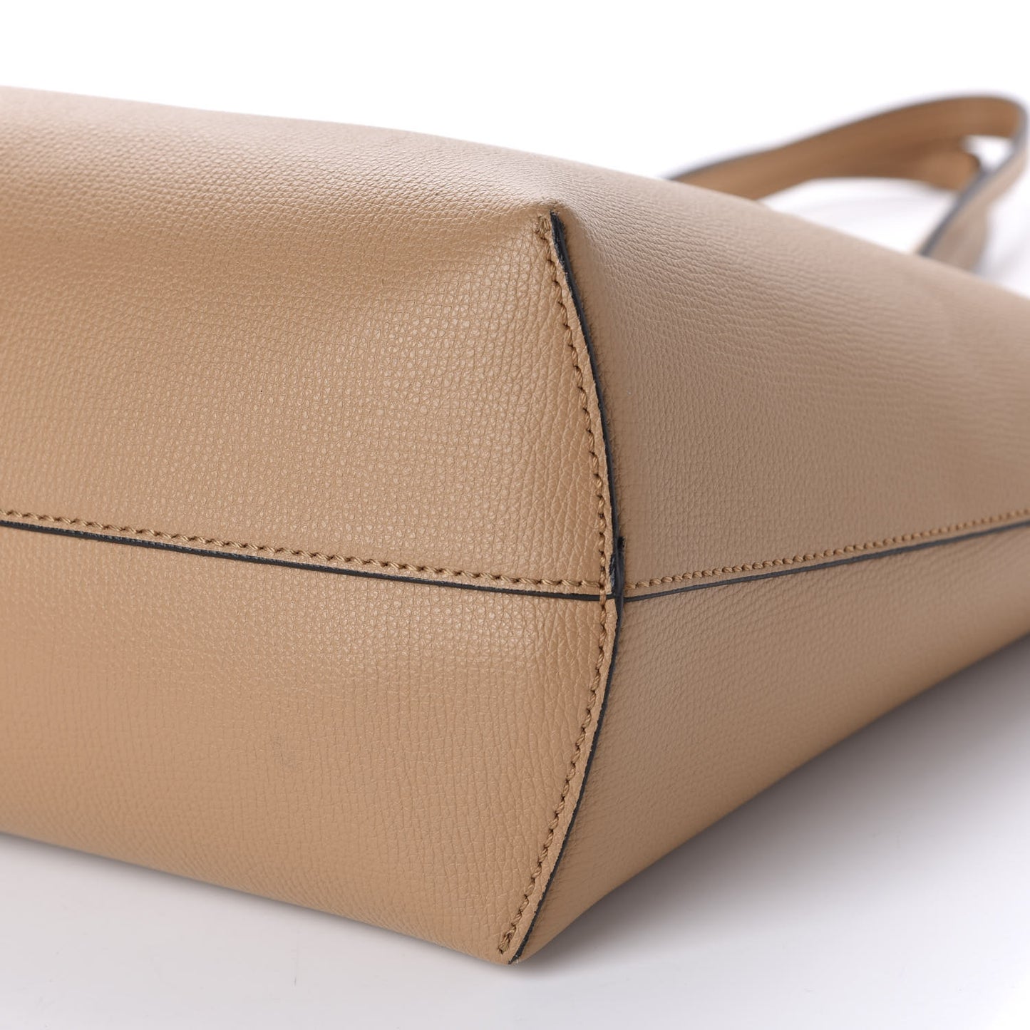Vitello Vienna Enamel F is Fendi Shopping Tote Miele Scuro Taupe