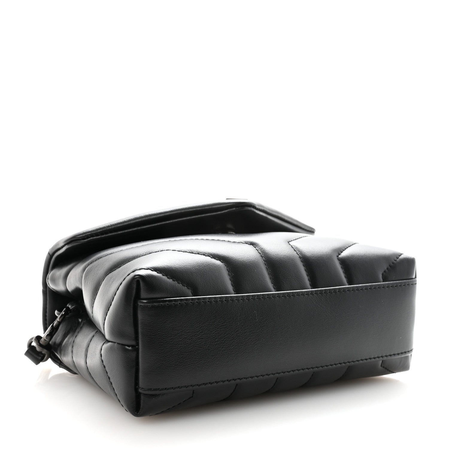 Saint Laurent Calfskin Y Quilted Monogram Monochrome Toy Loulou Crossbody Bag Black 4 of 9
