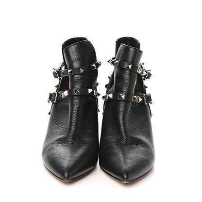 Valentino Garavani Grained Calfskin Rockstud Double Buckle 65mm Ankle Boots 40 Black 2 of 10