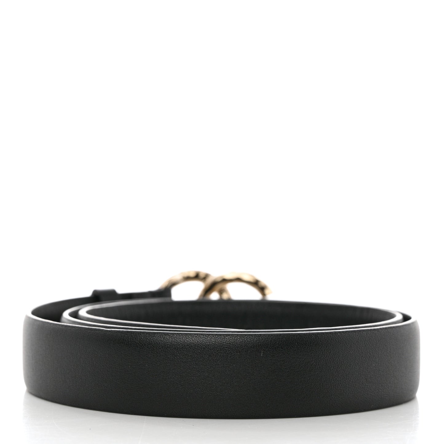 Calfskin Crystal Metal Quilted CC Belt 80 32 Black