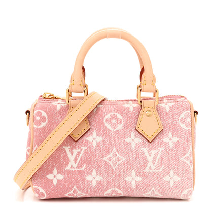 Louis Vuitton Monogram Jacquard Denim Nano Speedy Bandouliere Pink 1 of 9