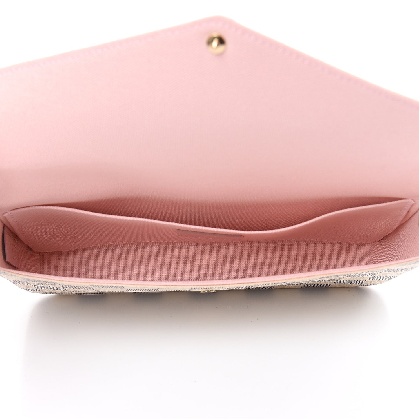 Damier Azur Pochette Felicie Chain Wallet Rose Ballerine