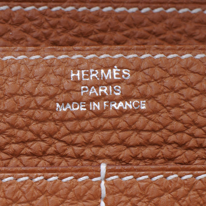 Hermes Taurillon Clemence Dogon Combined Wallet Gold 6 of 7