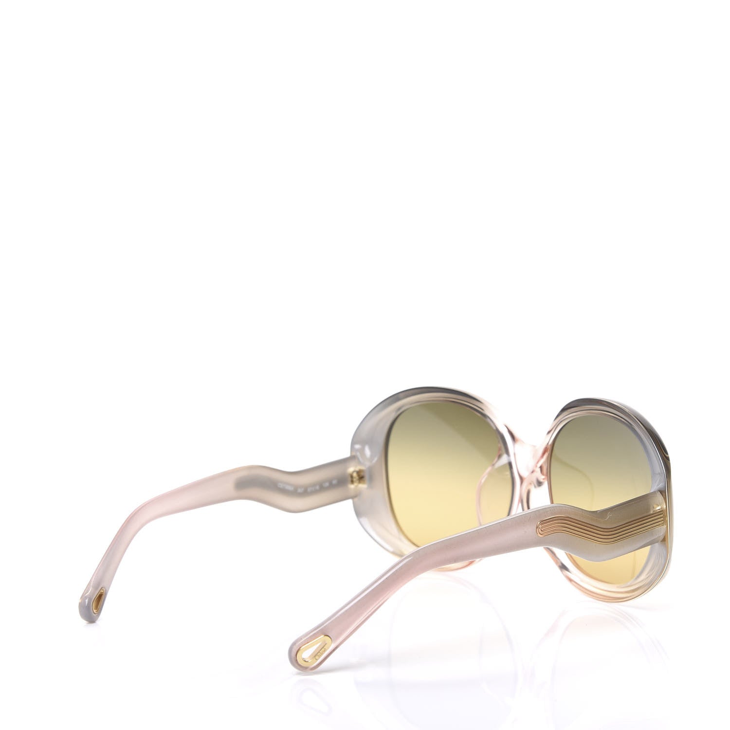 Chloe Oval Semi Transparent Qleo Sunglasses CE736SA Khaki 3 of 7