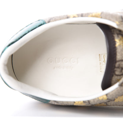 Gucci GG Supreme Monogram Bees Ayers Web Womens Ace Sneakers 40.5 Beige Oro Green Red 7 of 9