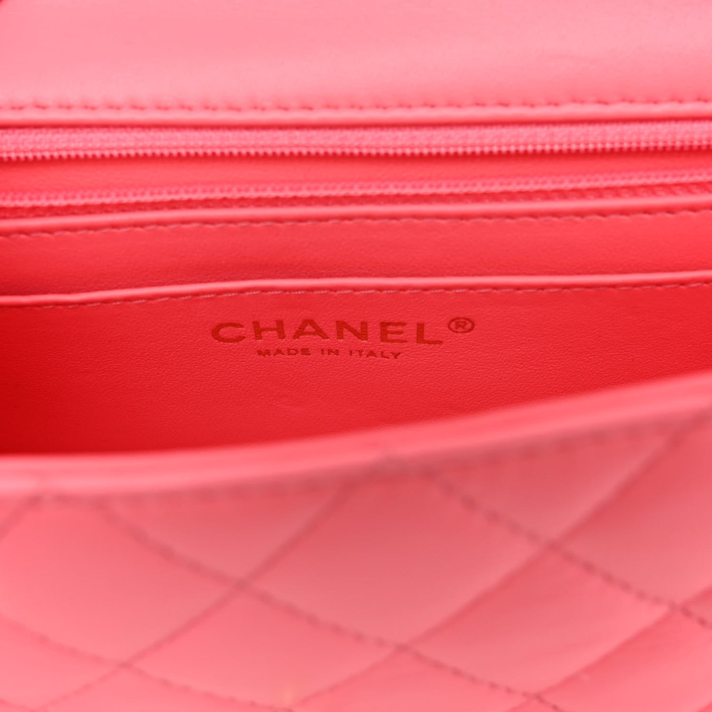 Lambskin Quilted Mini Rectangular Flap Pink