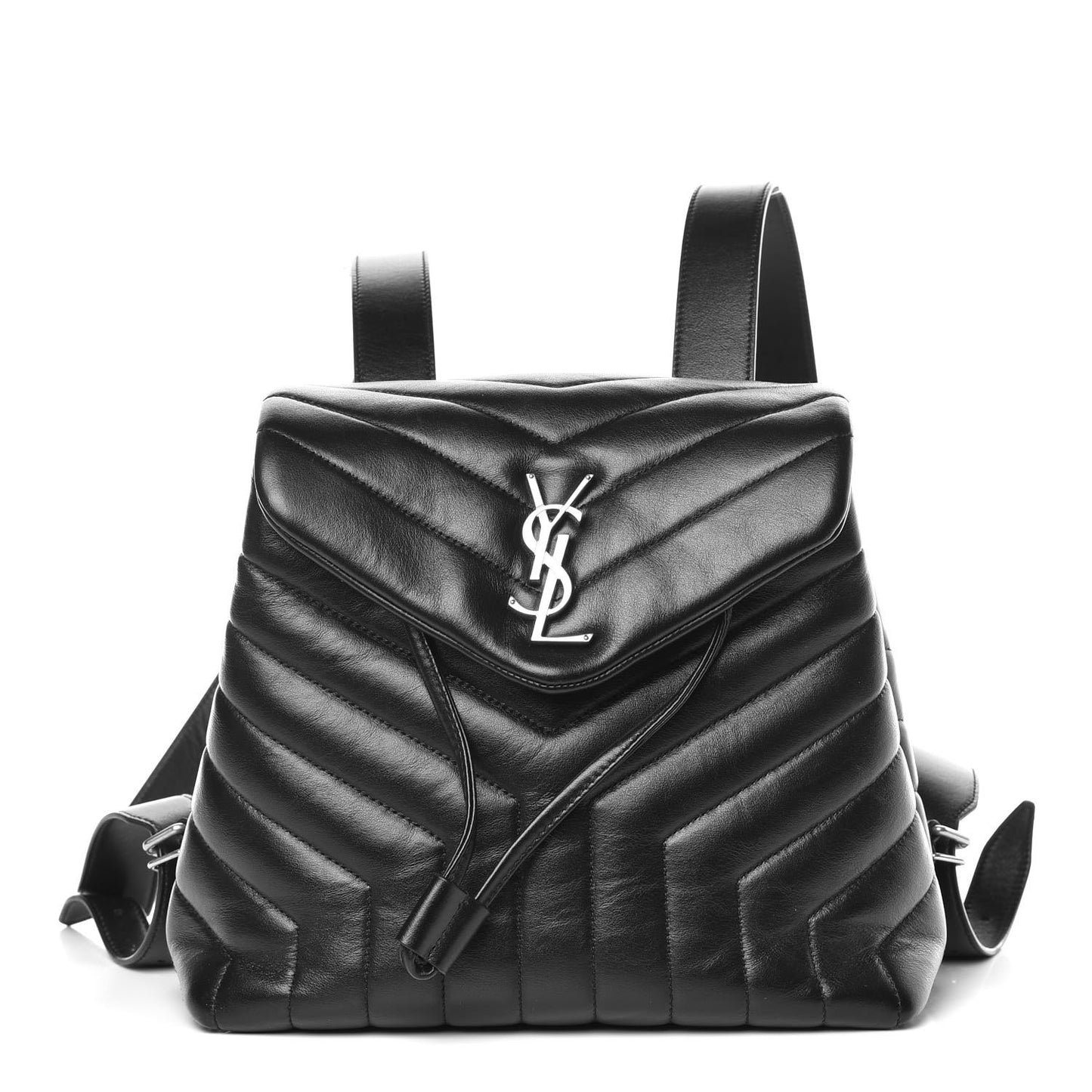 Calfskin Y Quilted Monogram Small Loulou Backpack Black