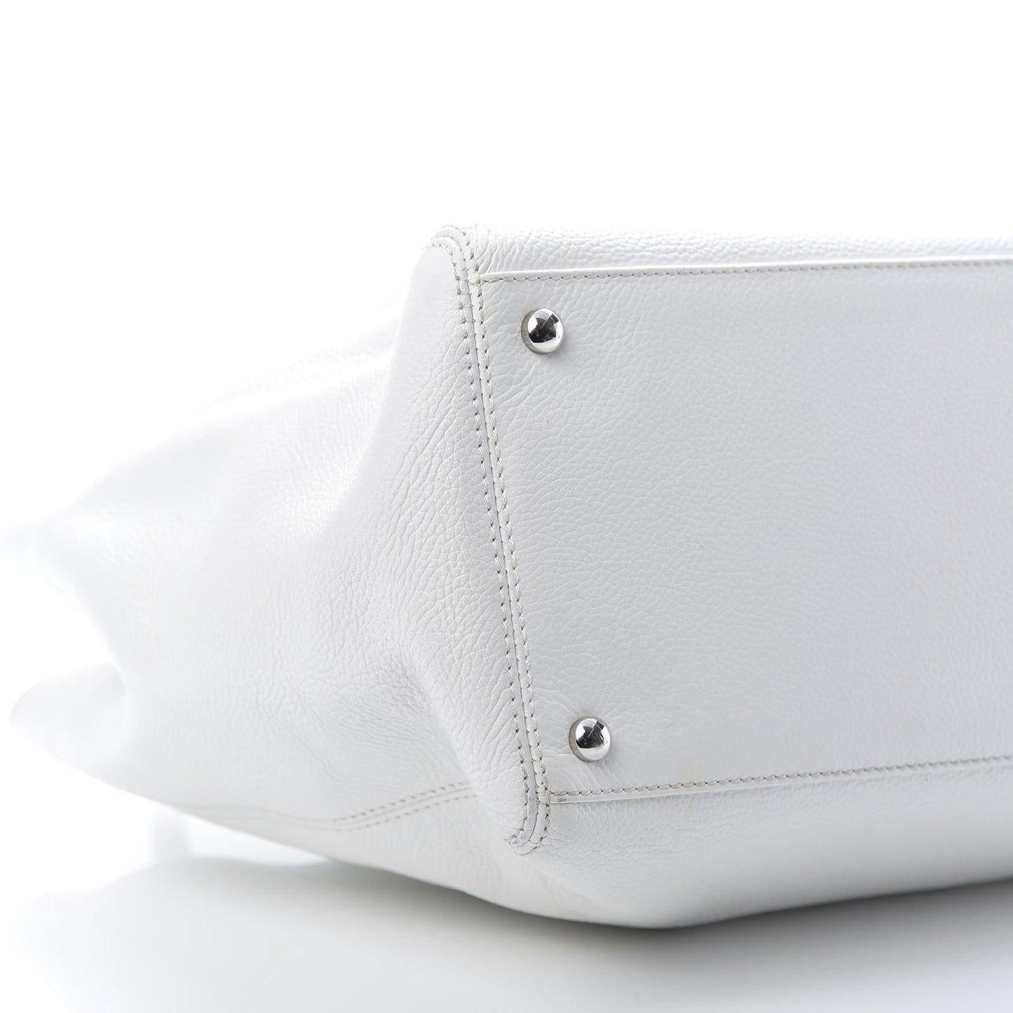 Calfskin Cerf Executive Shopper Tote White