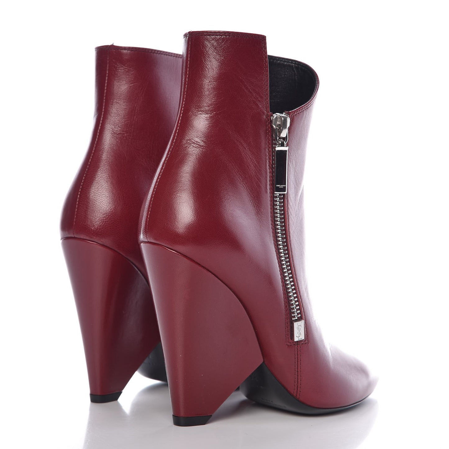 Calfskin Niki Zip Boots 36 French Burgundy