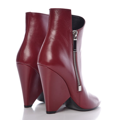 Saint Laurent Calfskin Niki Zip Boots 36 French Burgundy 4 of 9