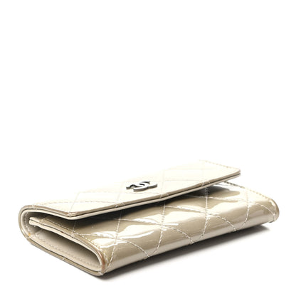 Chanel Patent Quilted Card Holder Light Gold 4 of 9