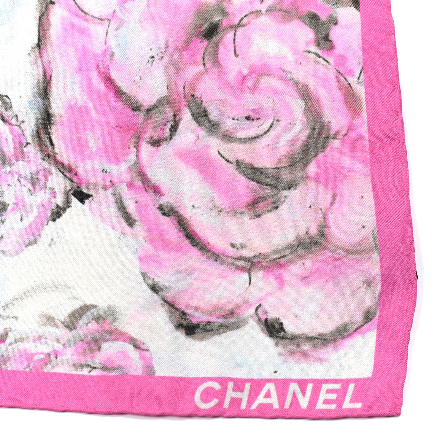 Chanel Silk Camellia Lion Scarf Pink 3 of 3
