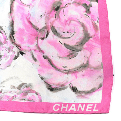 Chanel Silk Camellia Lion Scarf Pink 3 of 3