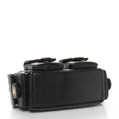 Chanel Shiny Lambskin Quilted Trendy Pockets Hobo Black 4 of 11