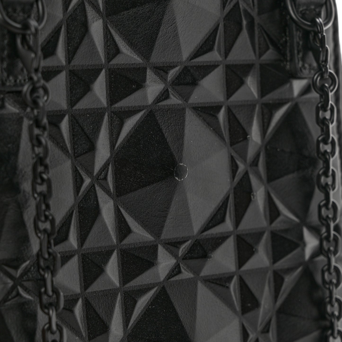 Calfskin Cannage Diamond Cannage Phone Holder Black