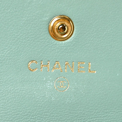 Chanel Lambskin Quilted Chanel 19 Flap Card Holder Light Green 6 of 13
