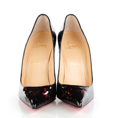 Christian Louboutin Patent Pollock Pigalle Follies 100 Pumps 37.5 Black Red 2 of 8