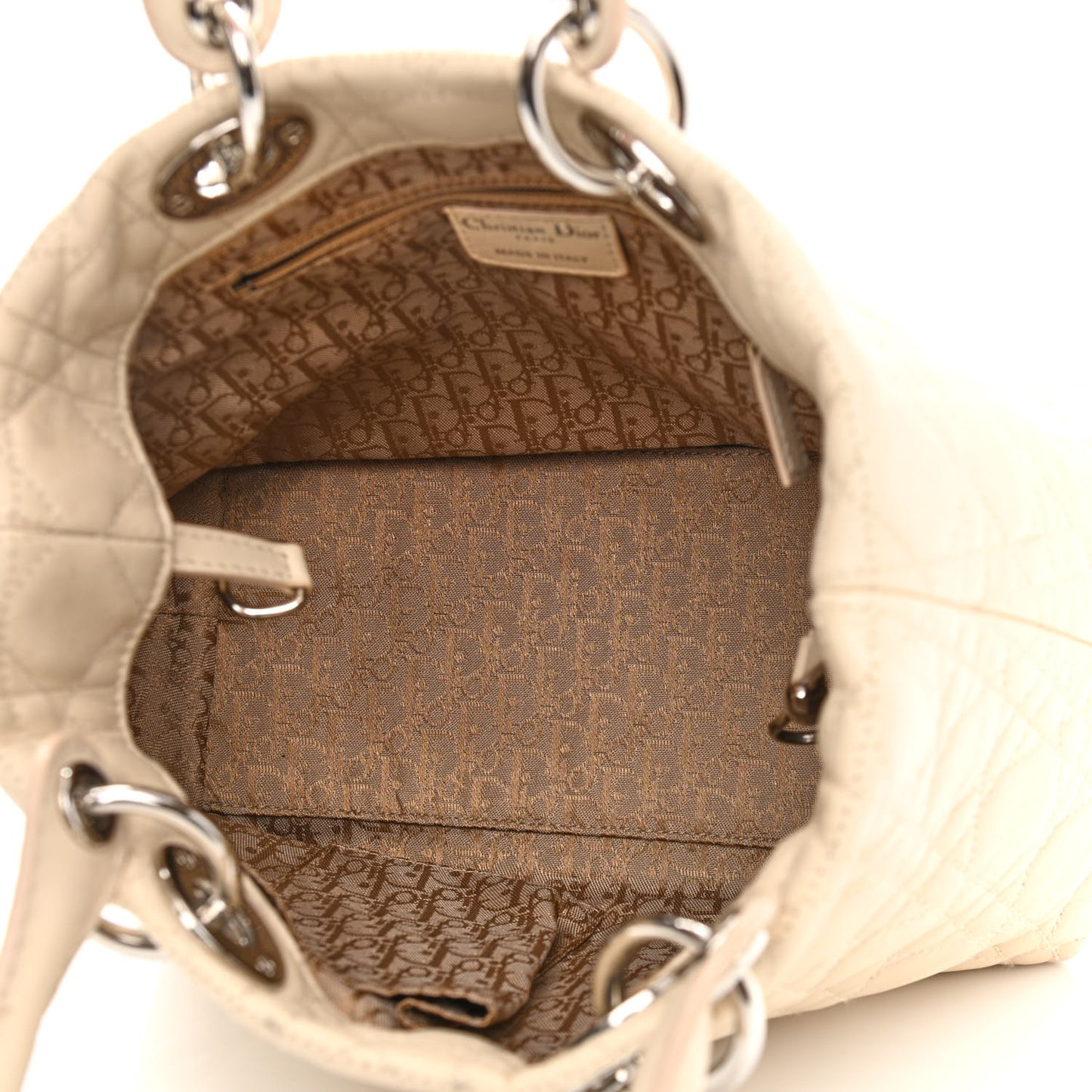 Lambskin Cannage Small Soft Lady Dior Beige