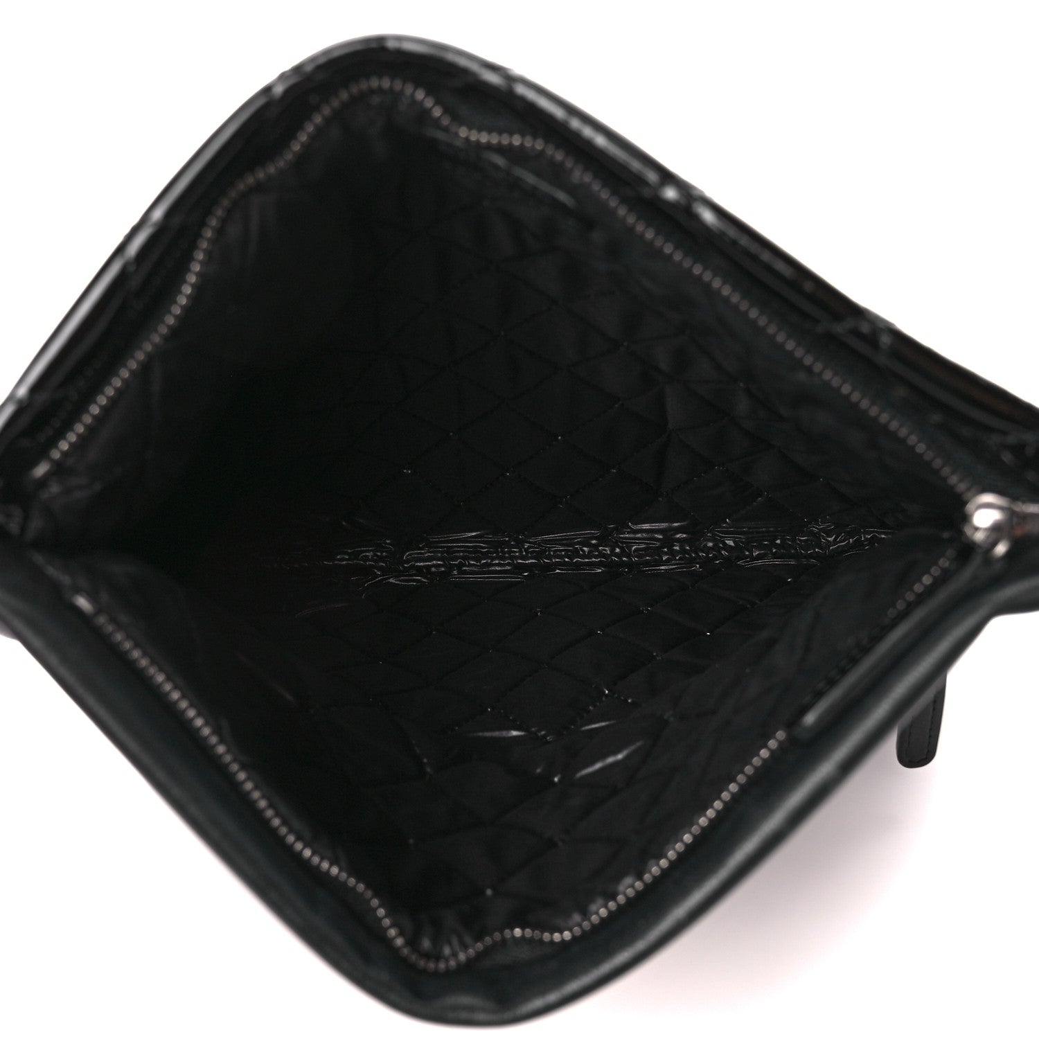 Chanel Patent Calfskin Quilted Beauty CC Clutch Black 5 of 12