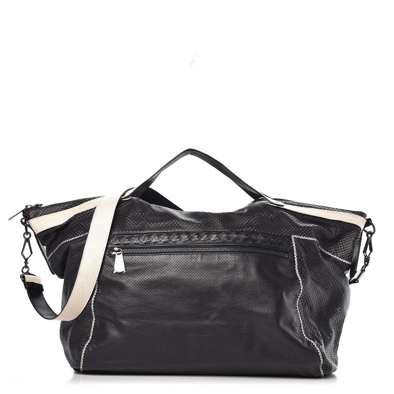Bottega Veneta Nappa Perforated Canvas Duffle Black 1 of 6
