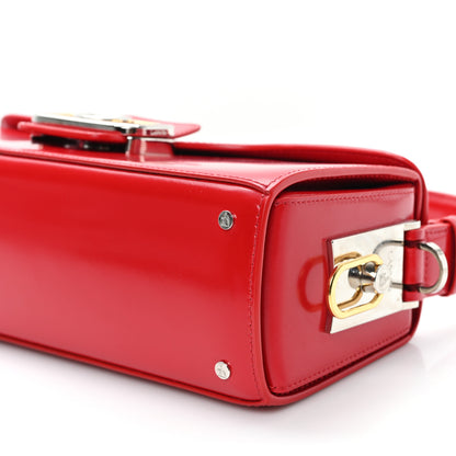 Lanvin Shiny Calfskin Medium Pencil Shoulder Bag Rouge Lipstick 9 of 11