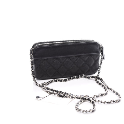Chanel Caviar Quilted Small Vintage Mademoiselle Clutch With Chain Black 2 of 13