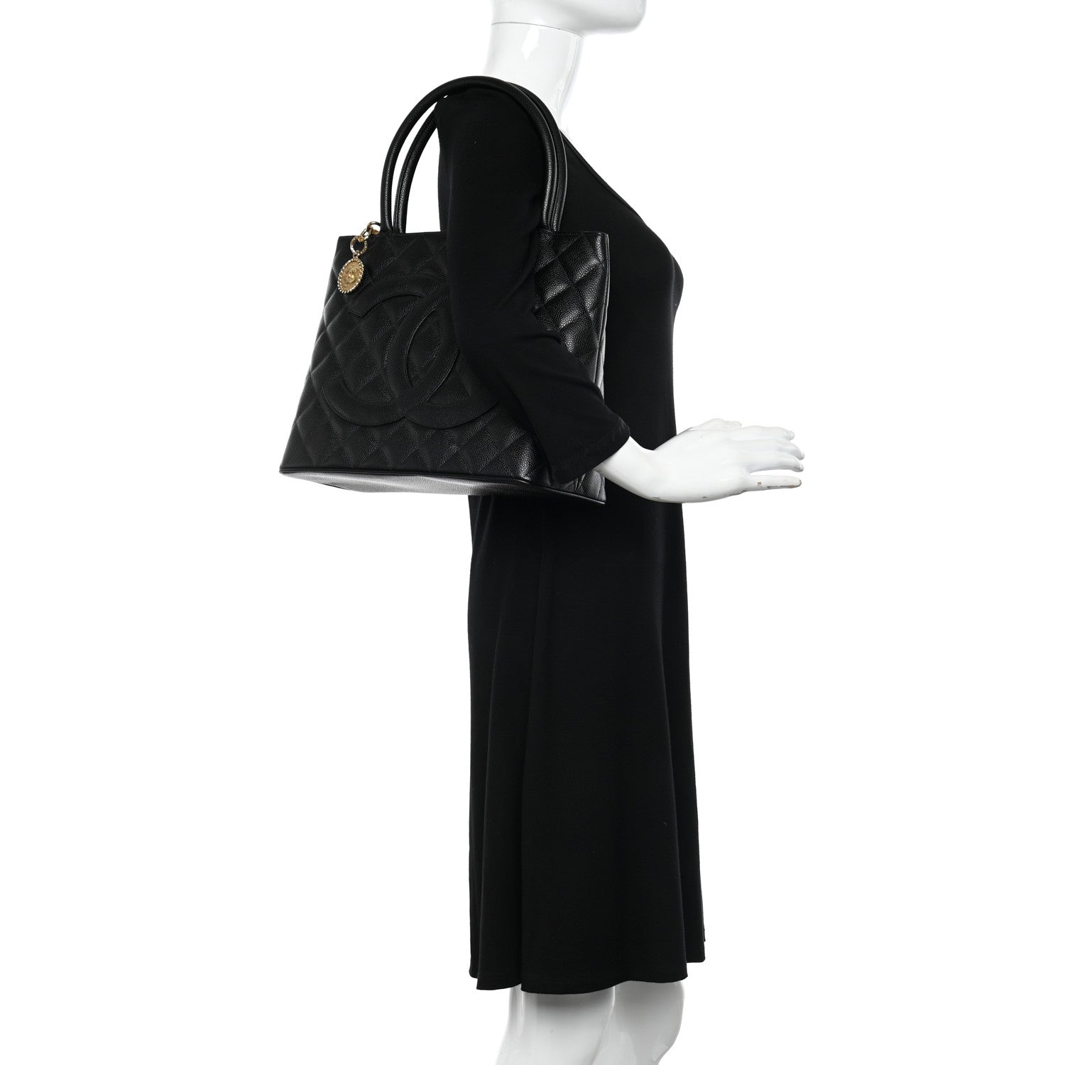 Chanel Caviar Quilted Medallion Tote Black 2 of 10