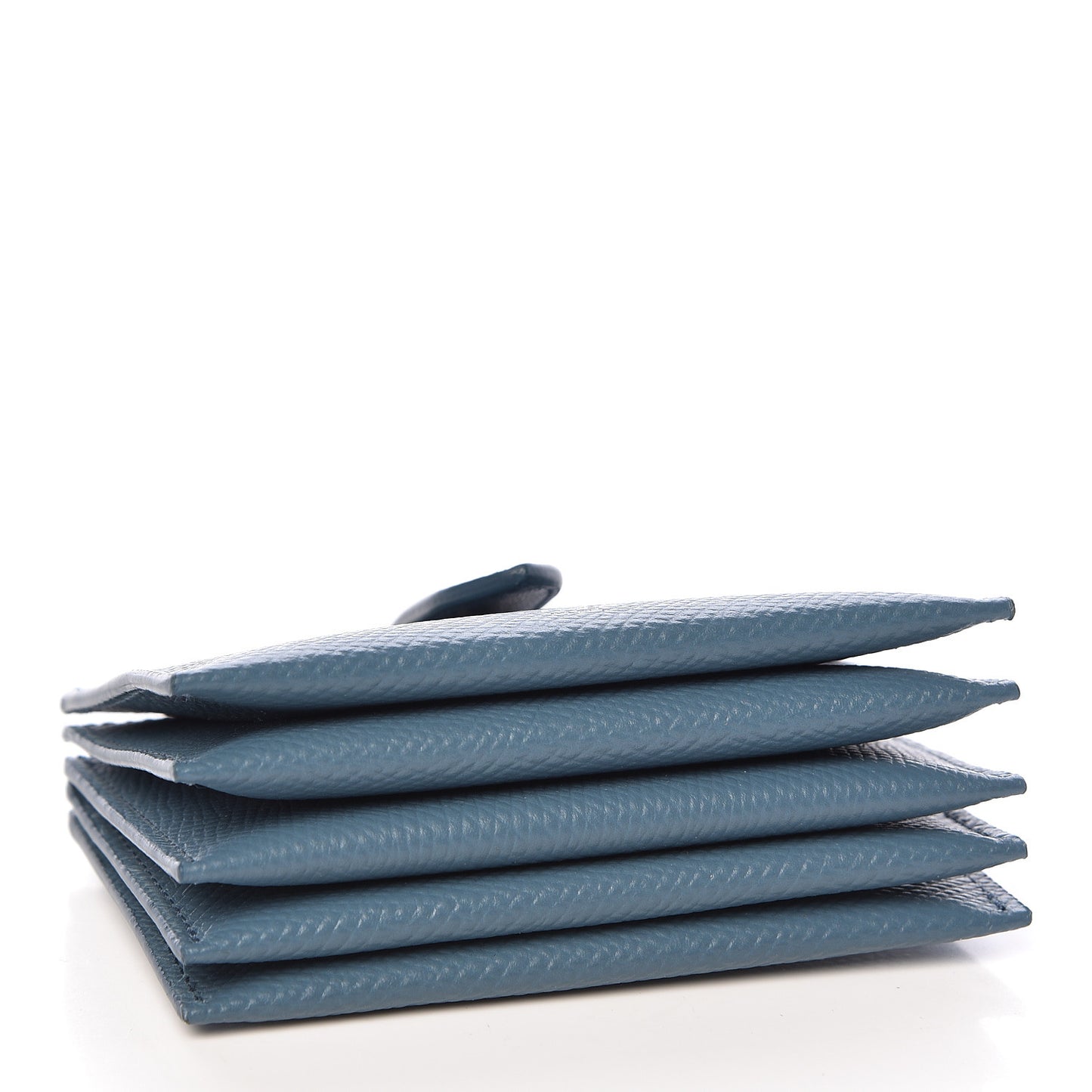 Grained Calfskin Strap Accordion Cardholder Slate Blue