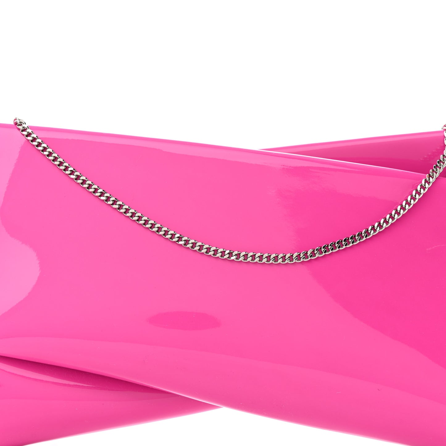 Patent Small Loubi Twist Zip Chain Clutch Bag Bolerose