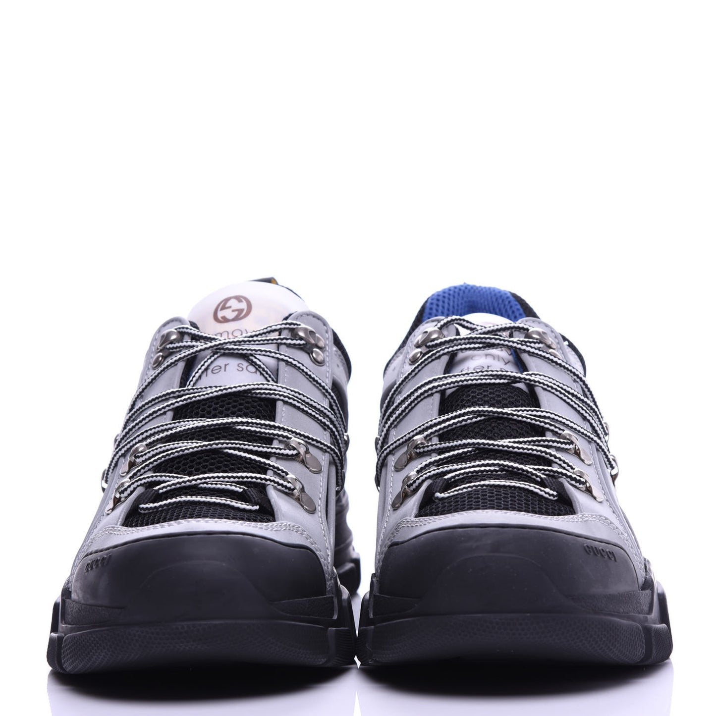X SEGA Mesh Technical Canvas Calfskin Reflective Mens Flashtrek Sneakers 9 Silver Black