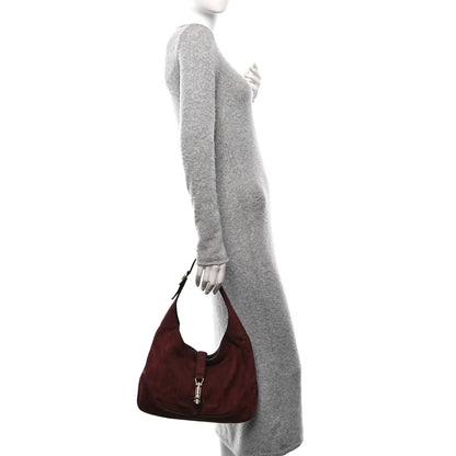 Gucci Nubuck Medium Jackie Shoulder Bag Burgundy 3 of 11