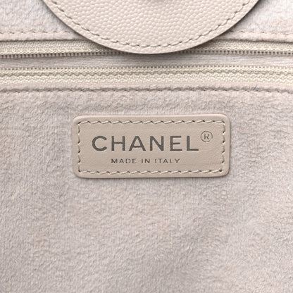 Chanel Caviar Medium Studded Deauville Tote White 6 of 15