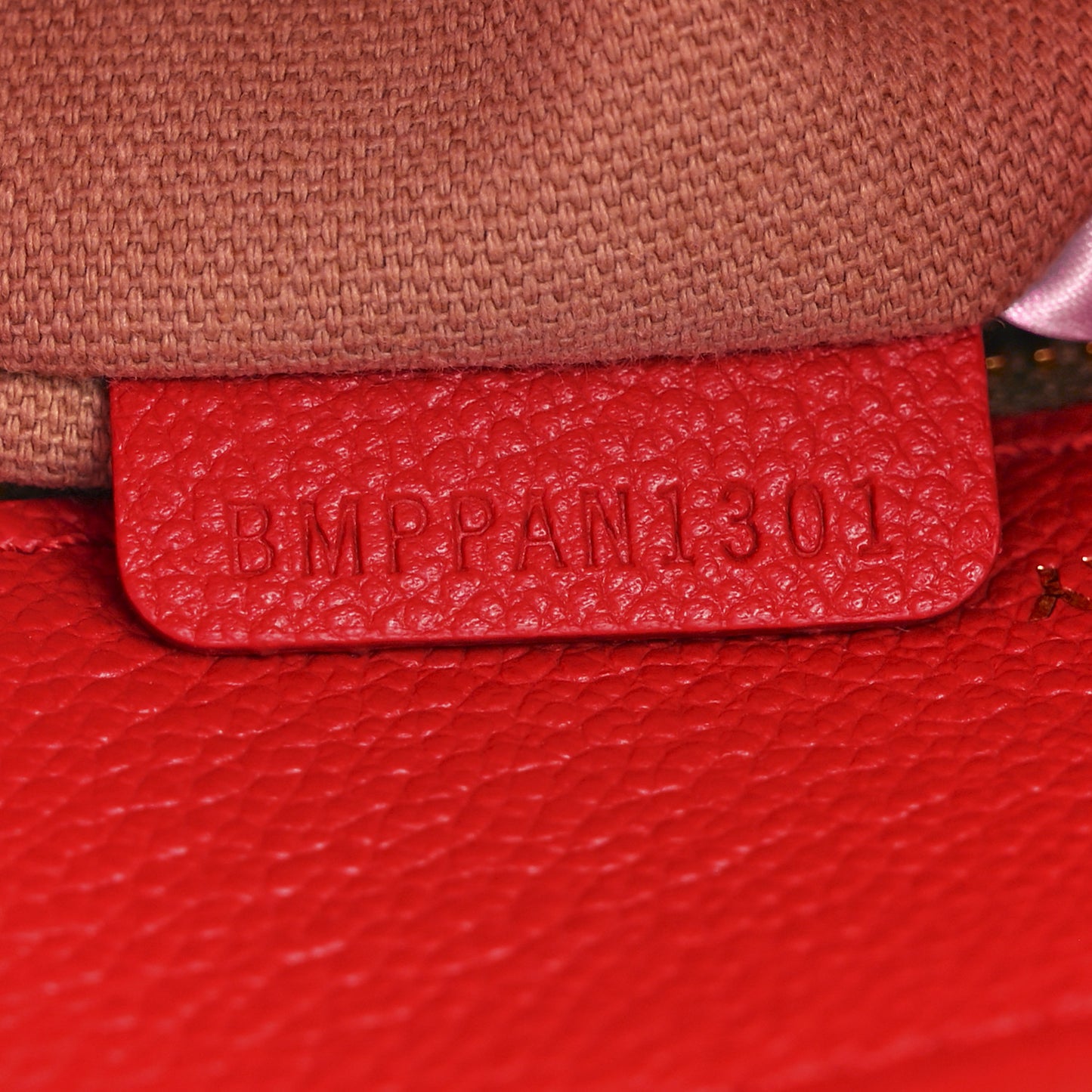 Grainy Calfskin Small Two Handle Title Bag Red