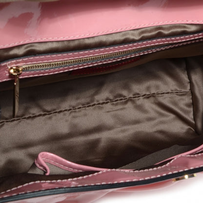 Valentino Garavani Patent Lacca Nappa Medium Aphrodite Bow Satchel Pink Beige 5 of 8