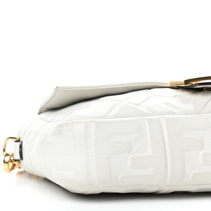 Fendi Nappa FF 1974 Embossed Baguette White 5 of 8