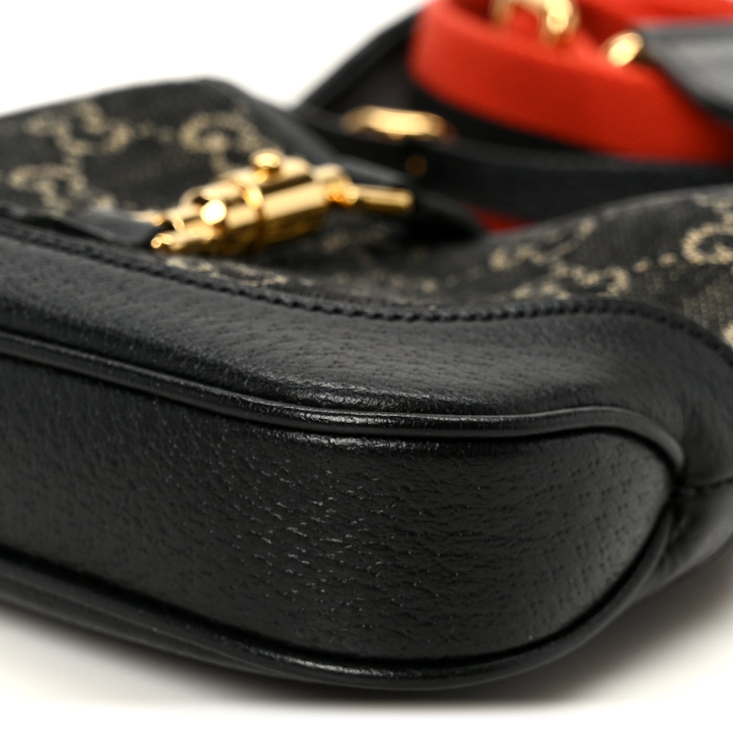 Gucci Jacquard Denim GG Monogram Small Jackie 1961 Hobo Black Ivory 11 of 11