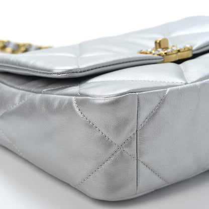 Chanel Metallic Goatskin Quilted Medium 19 Flap Silver 5 of 10
