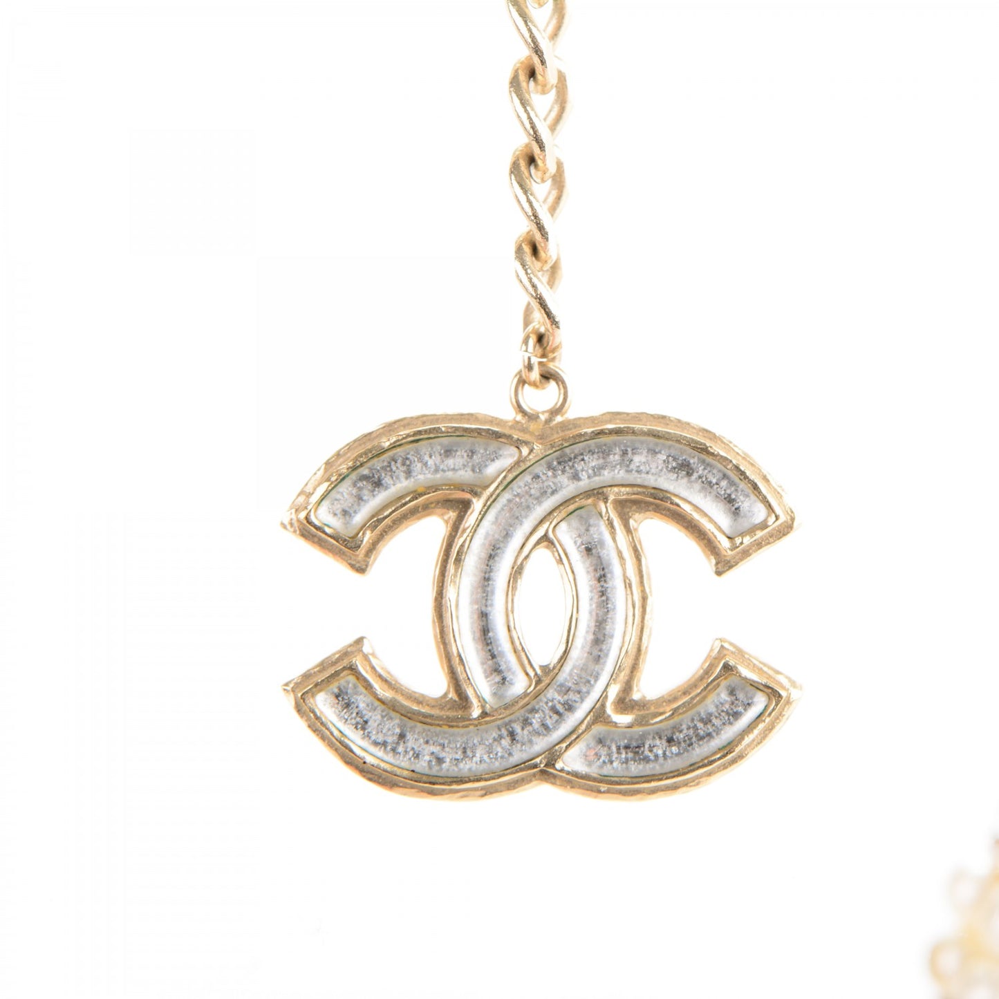 Pearl CC Camellia Multi Strand Bib Necklace Gold