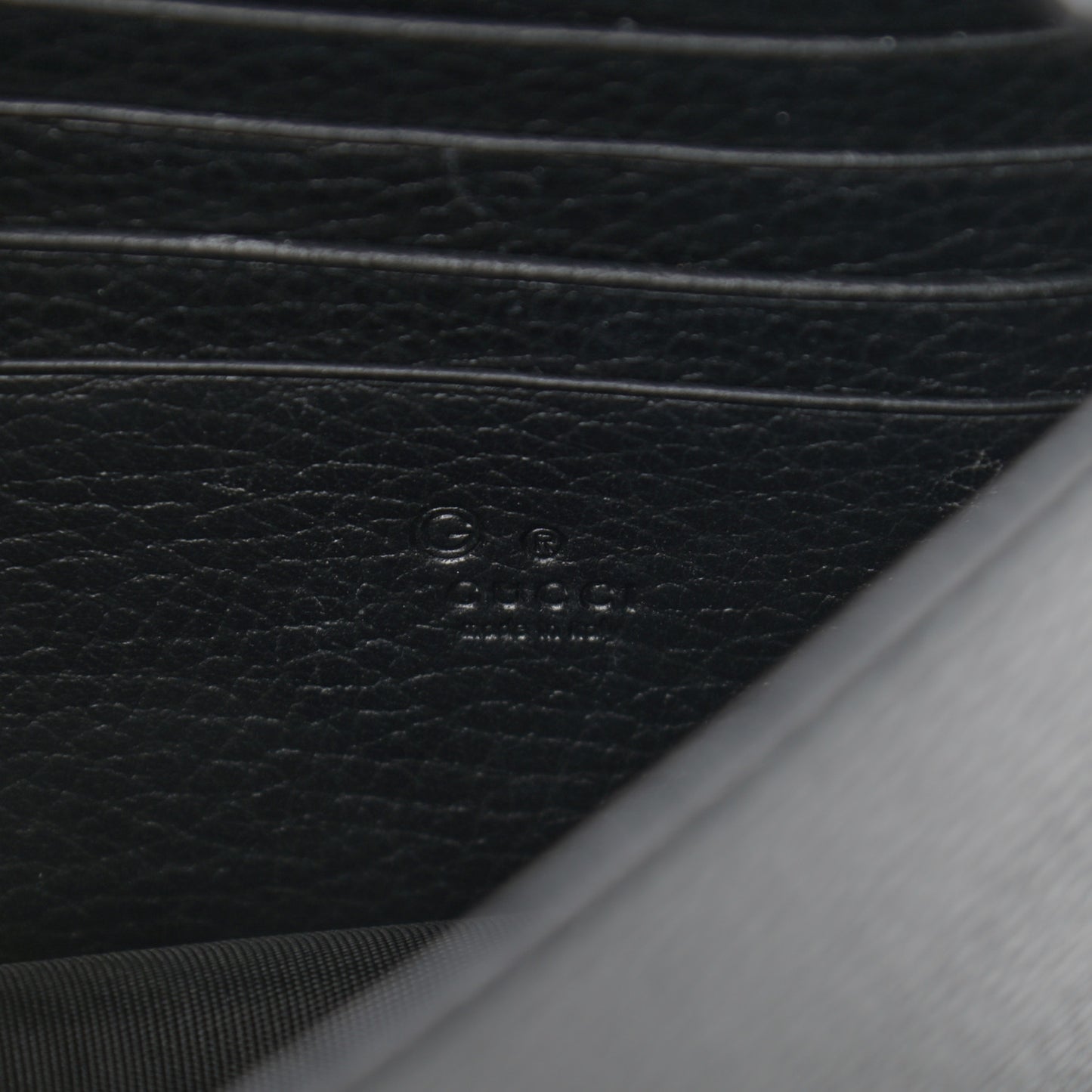 Dollar Calfskin Interlocking G Chain Wallet Black